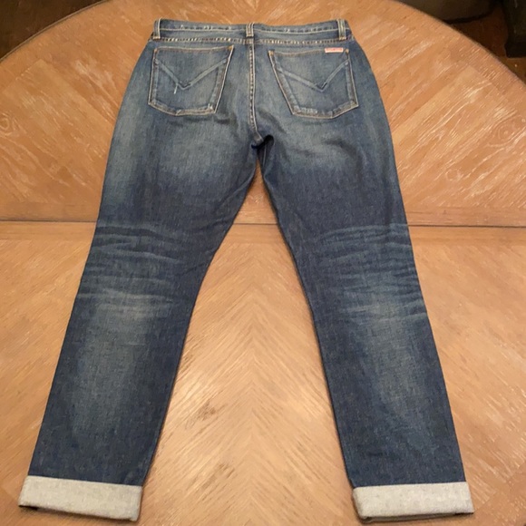 Hudson Relaxed Straight Leg Distressed Dark Rinse Denim - Picture 2 of 8